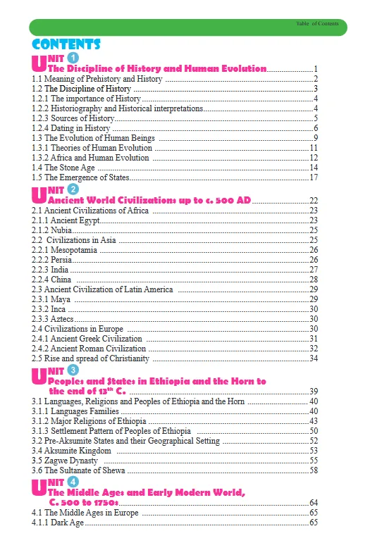 Download Ethiopian new Curriculum grade 9 history Student Textbook PDF